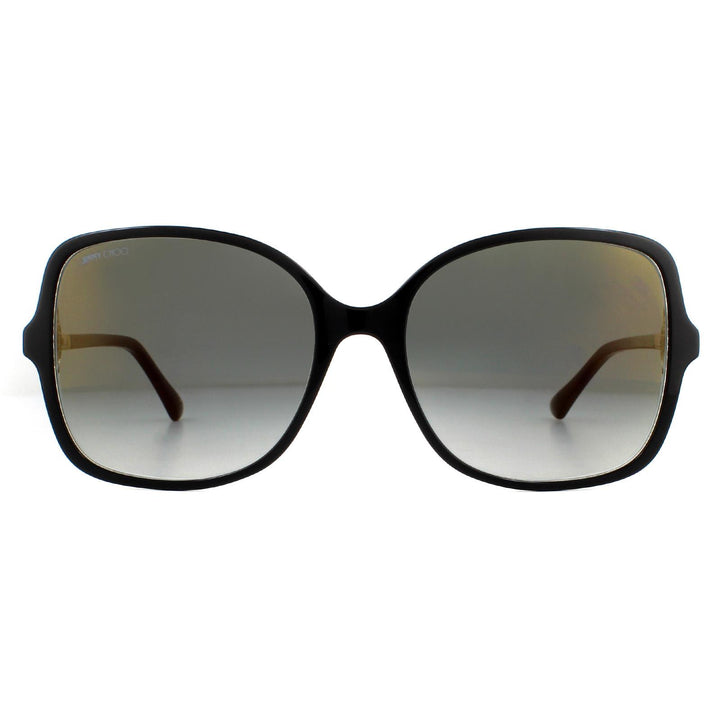 Jimmy Choo Sunglasses JUDY/S 807 FQ Black Transparent Grey Gradient Gold Mirror