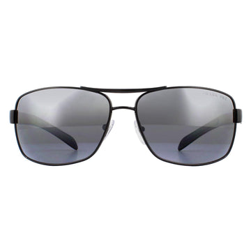 Prada Sport Sunglasses 54IS 1AB2F2 Black Rubber Grey Mirror Silver Gradient Mirror