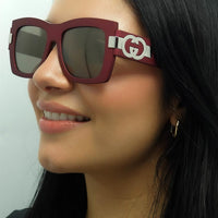 Gucci Sunglasses GG1688S 003 Red with Silver Grey with Light Silver Mirror