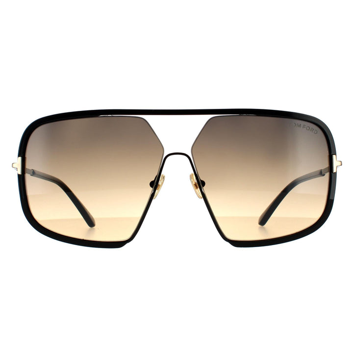 Tom Ford Sunglasses Warren FT0867 01B Shiny Black Smoke Gradient
