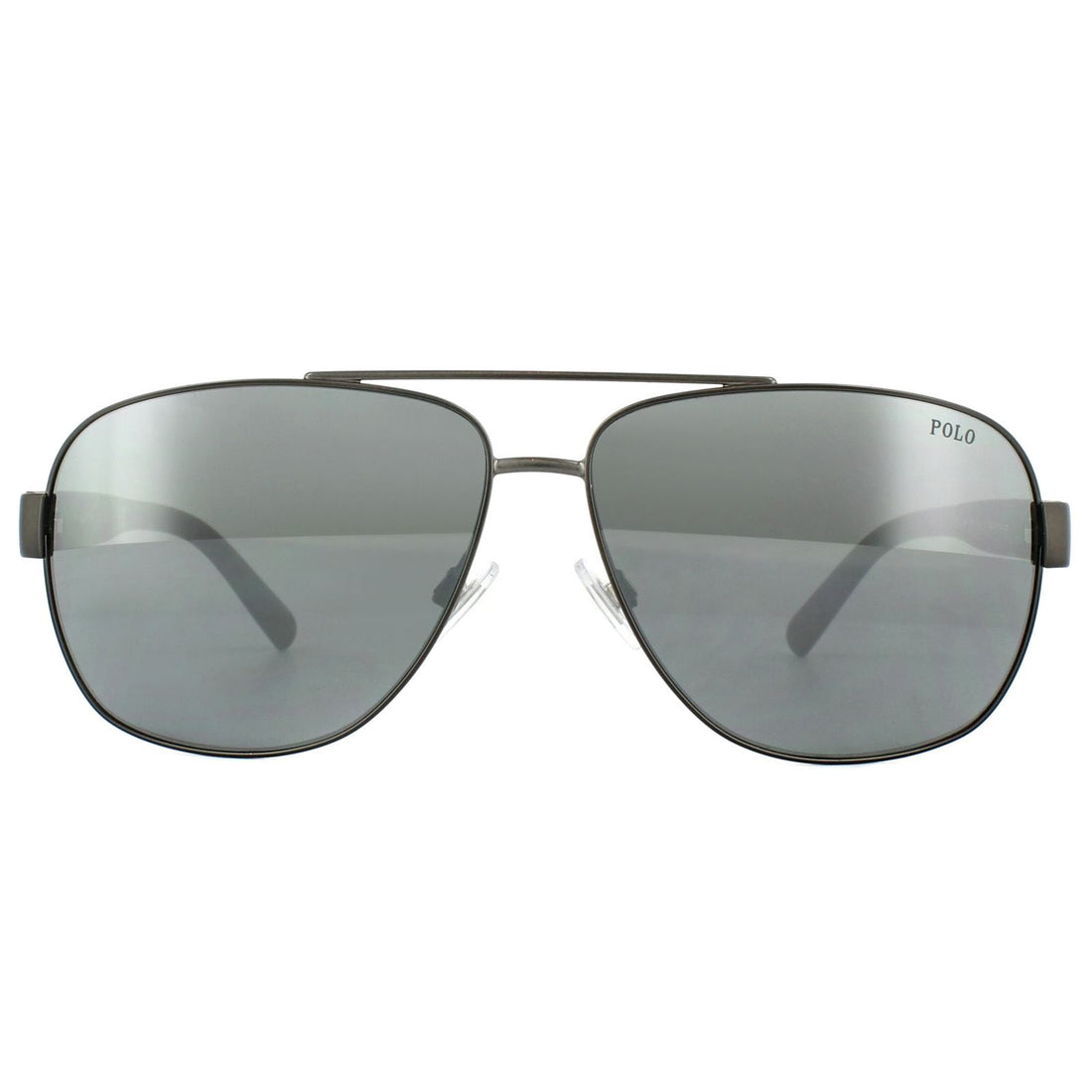 Polo Ralph Lauren PH3110 Sunglasses Semi Shiny Dark Gunmetal / Silver Mirror