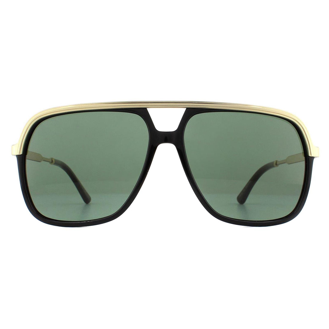 Gucci GG0200S Sunglasses Black and Gold / Green