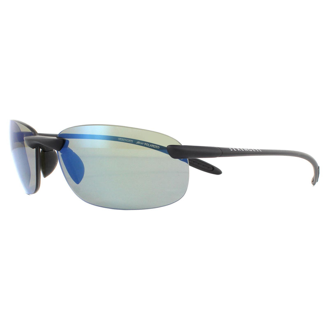 Serengeti Sunglasses Nuvola 8697 Matte Black PhD 2.0 Polarized 555nm Blue