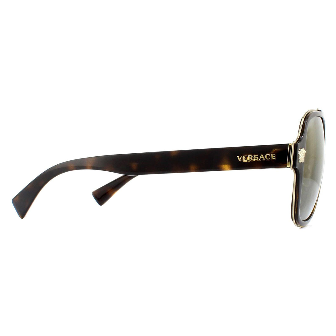 Versace Sunglasses VE2199 12524T Dark Havana Dark Grey Mirror Gold