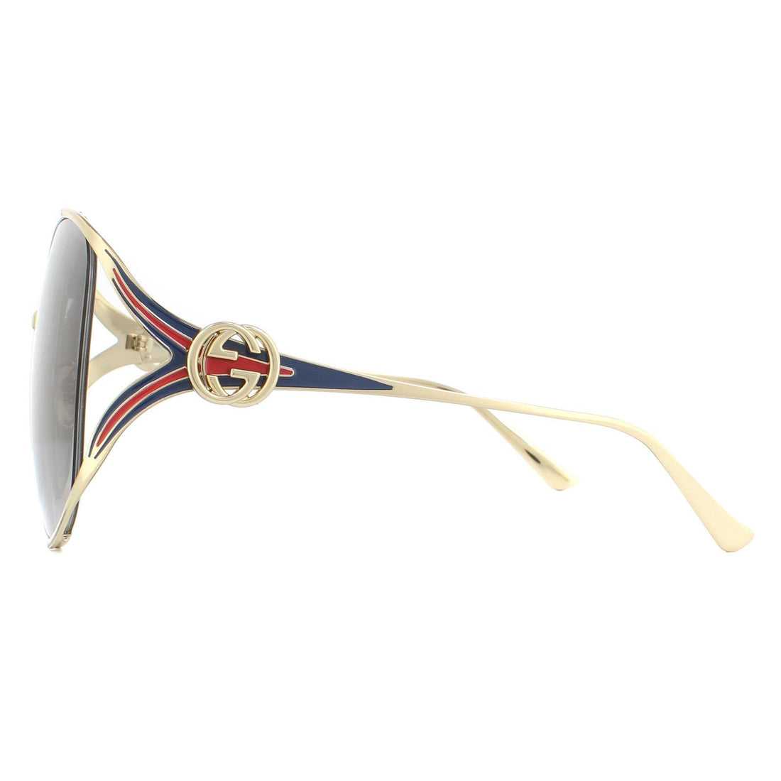 Gucci Sunglasses GG0225S 002 Gold Brown Gradient
