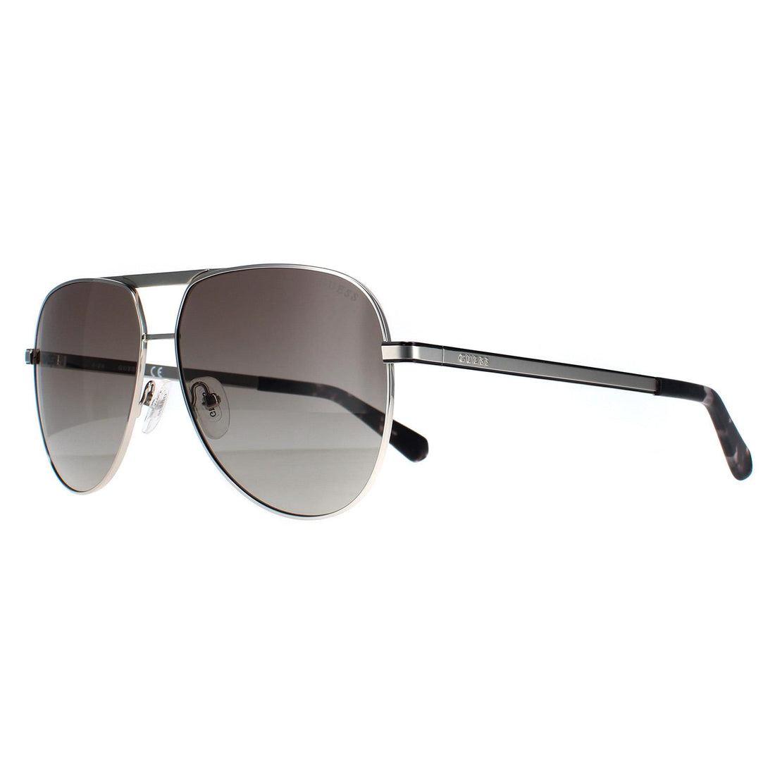 Guess Sunglasses GU00027 10B Shiny Light Nickeltin Smoke Gradient