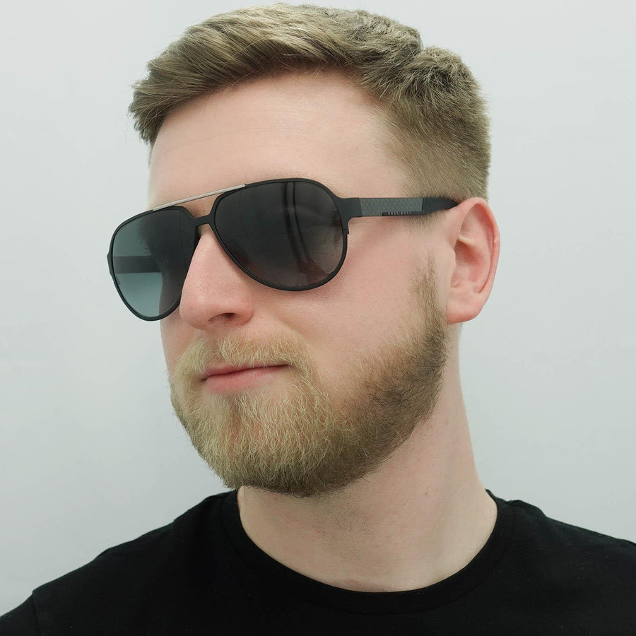 Hugo Boss Sunglasses 0669 HXJ HD Matt Black Ruthenium Grey Gradient