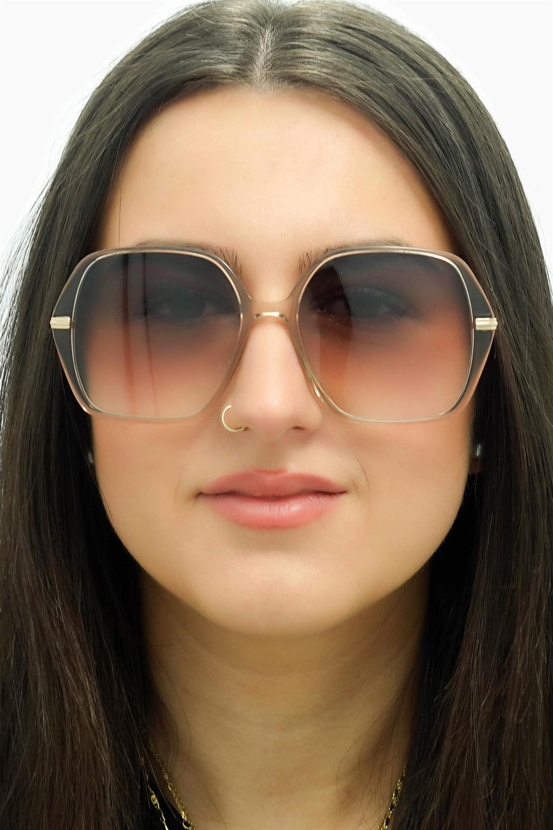 Hugo Boss Sunglasses BOSS 1660/S 84A PR Transparent Beige Gold Grey Brown Gradient
