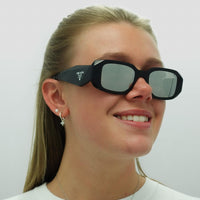 Prada Sunglasses PR17WS 1AB2B0 Black Light Grey Mirror Silver