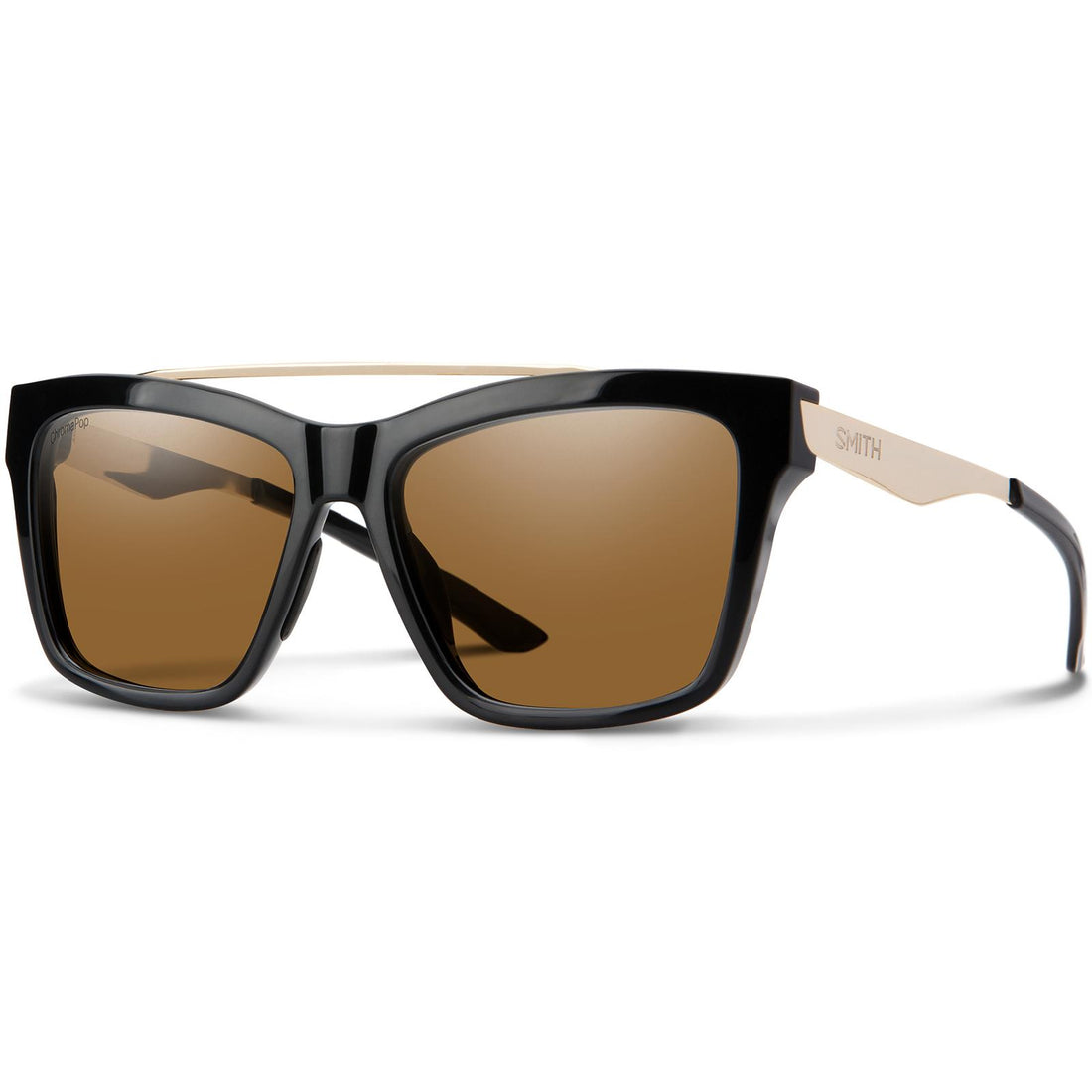 Smith Sunglasses The Runabout 2M2 L5 Black Gold ChromaPop Polarized Brown