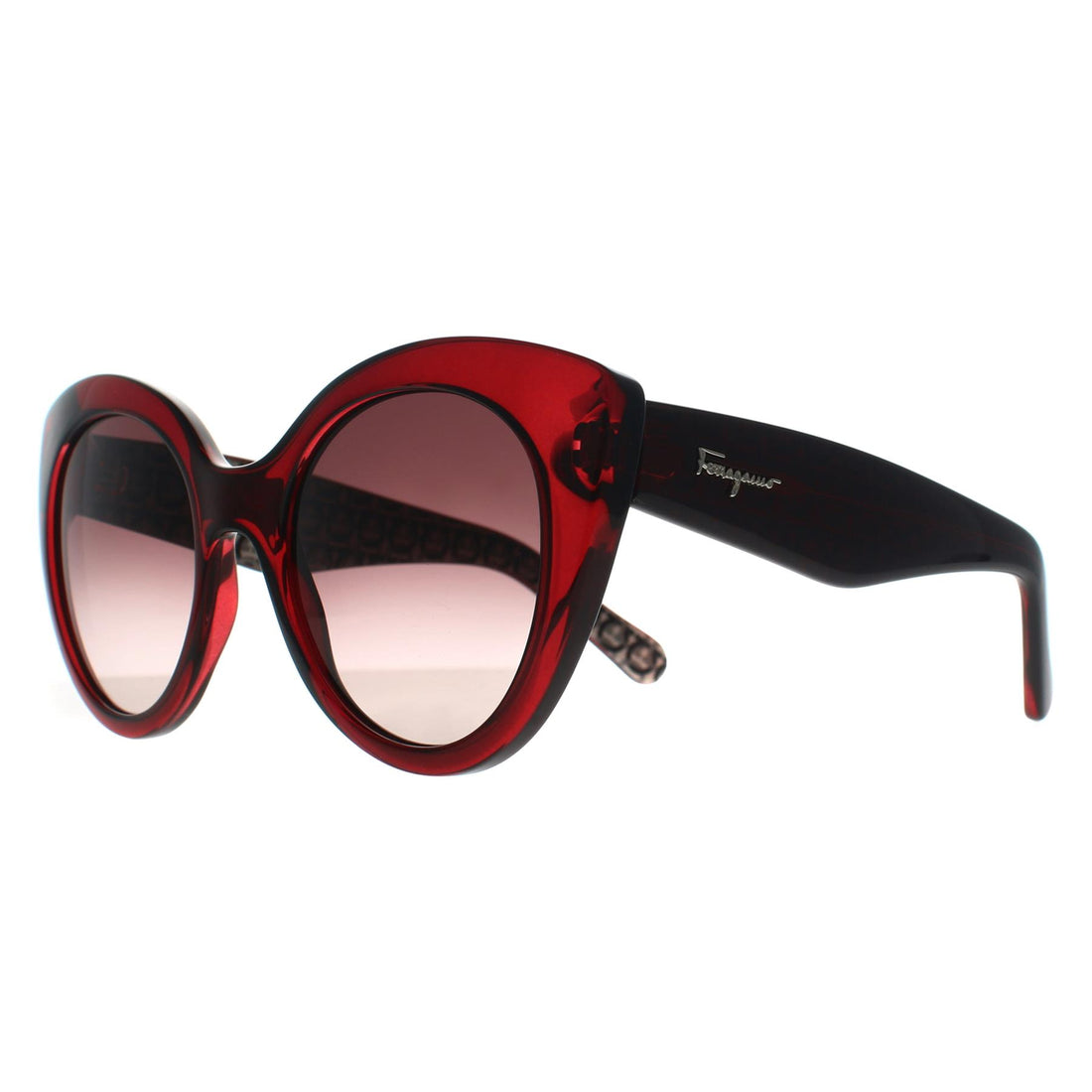 Salvatore Ferragamo Sunglasses SF964S 634 Crystal Burgundy Grey Gradient