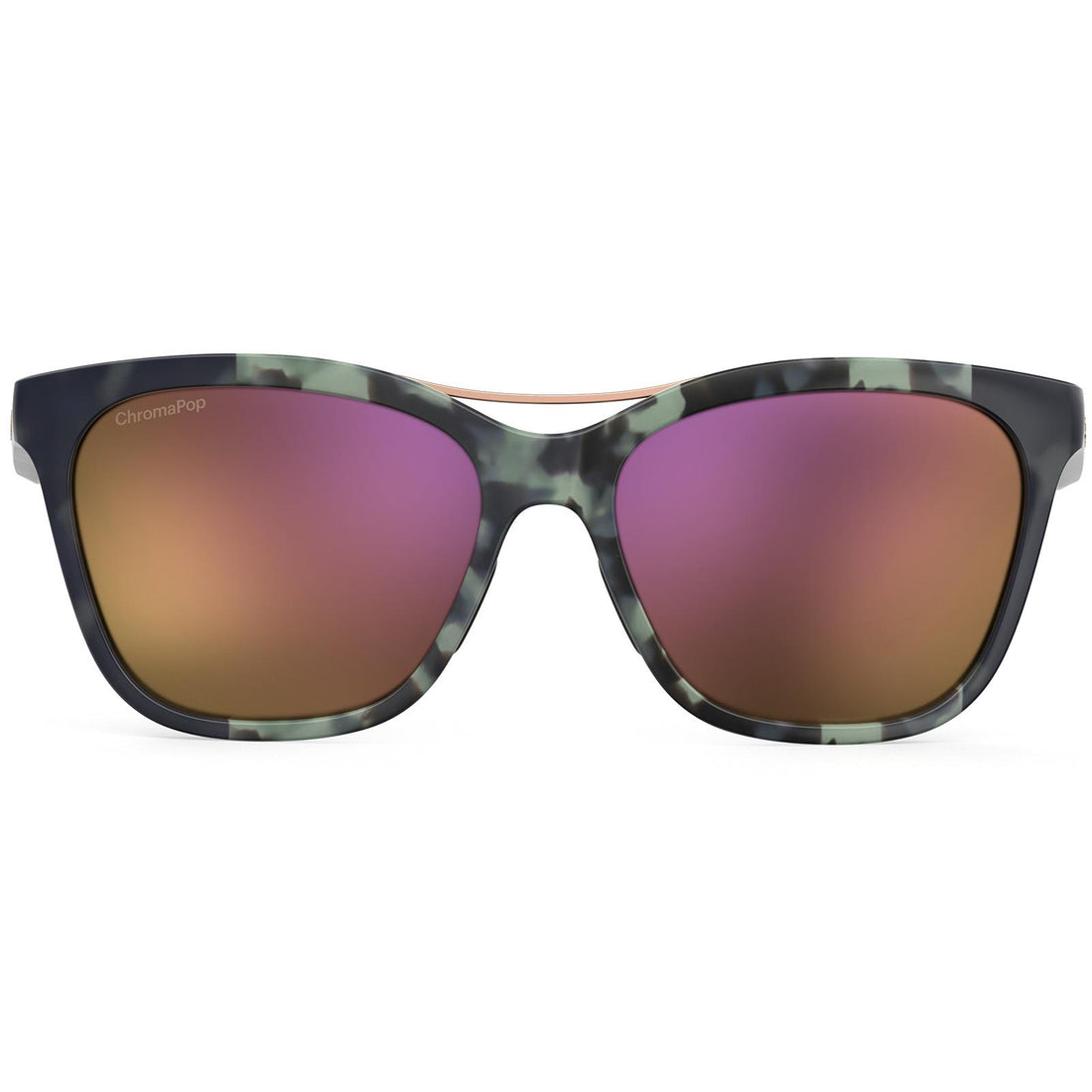 Smith Sunglasses Cavalier PHW 9V Matte Havana Green ChromaPop Rose Gold Mirror