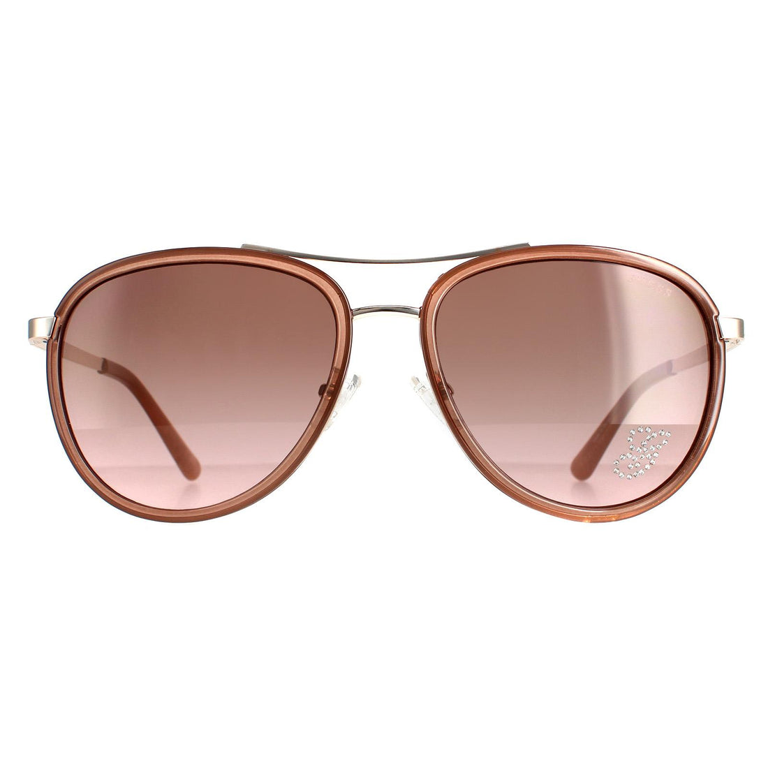 Guess Sunglasses GF6052 28U Shiny Rose Gold Bordeaux Mirror