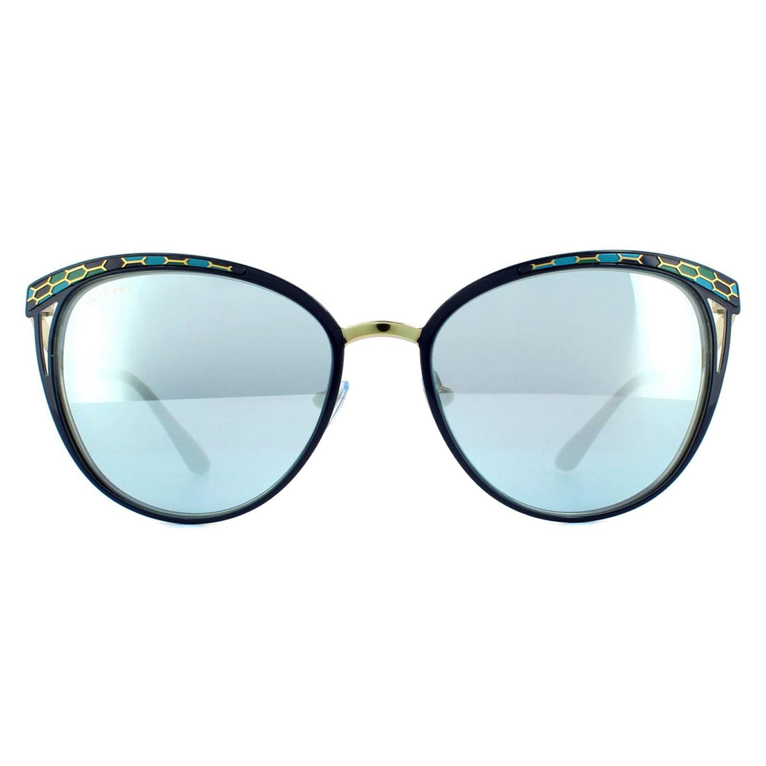 Bvlgari BV6083 Sunglasses Blue Pale Gold / Blue Mirror White