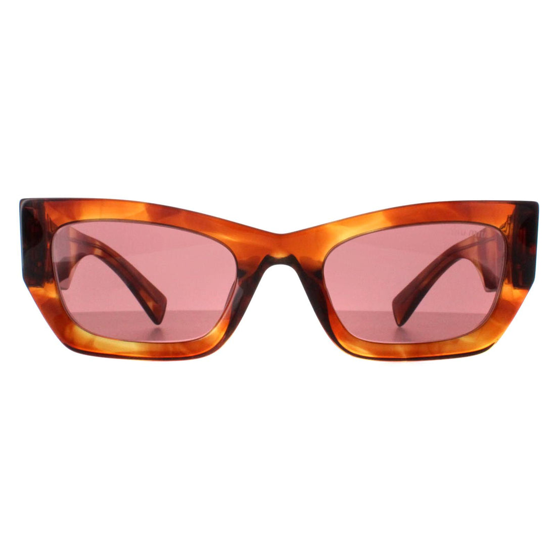 Miu Miu Sunglasses MU09WS 11Q08S Striped Tobacco Dark Violet