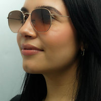 Ray-Ban Sunglasses RB3548N Hexagonal 9069A5 Copper Brown Gradient