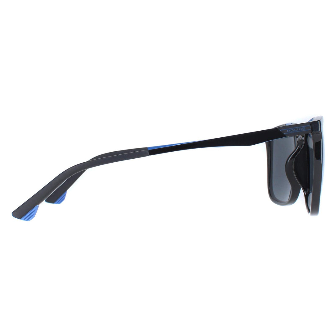 Police Sunglasses SPL770M Vibe 1 Z42B Shiny Black Smoke Mirror Blue