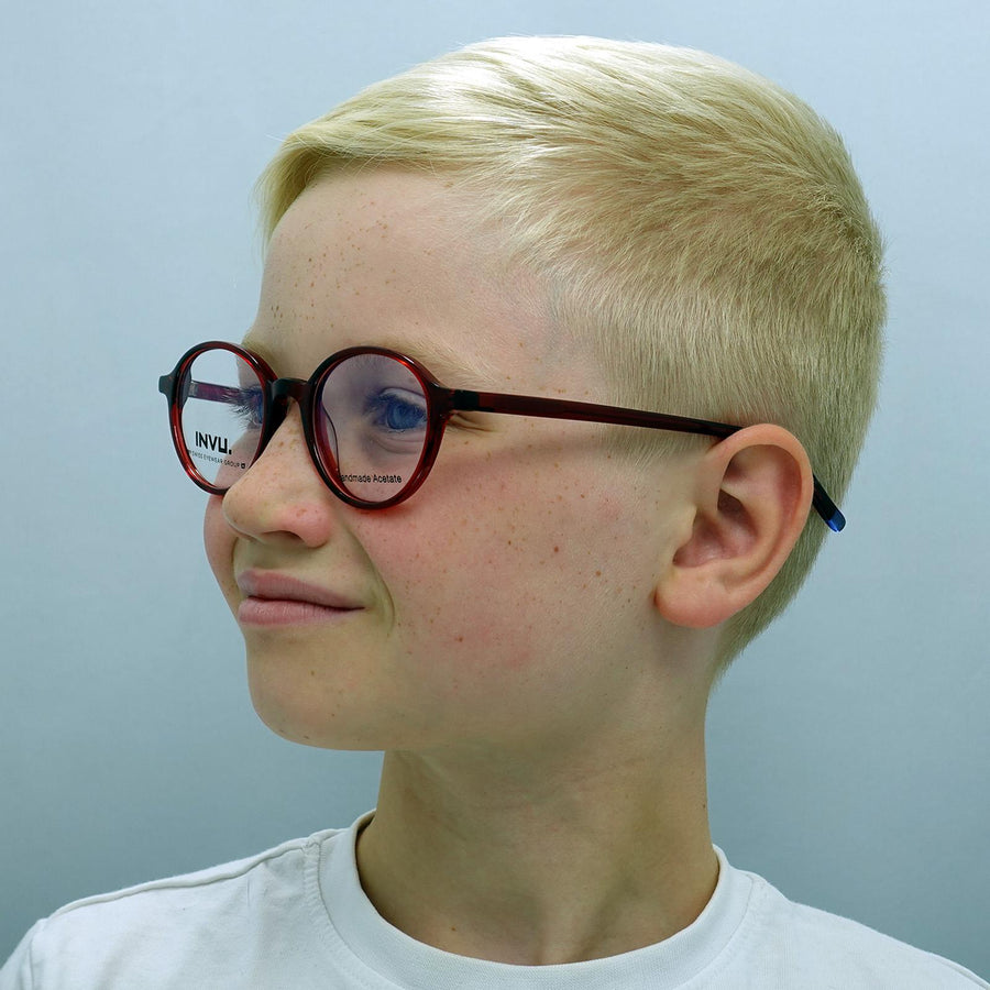 INVU Glasses Frames B4907 C Transparent Burgundy Women