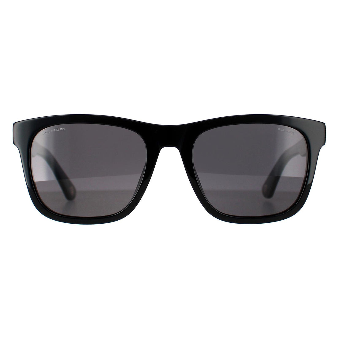 Police Sunglasses SPLE37M 700P Shiny Black Smoke Polarized