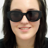 Gucci Sunglasses GG1421S 001 Shiny Black Grey