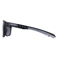 Relay Round Unisex Matte Transparent Grey and Black Silver Mirror Polarized Pulse Sunglasses
