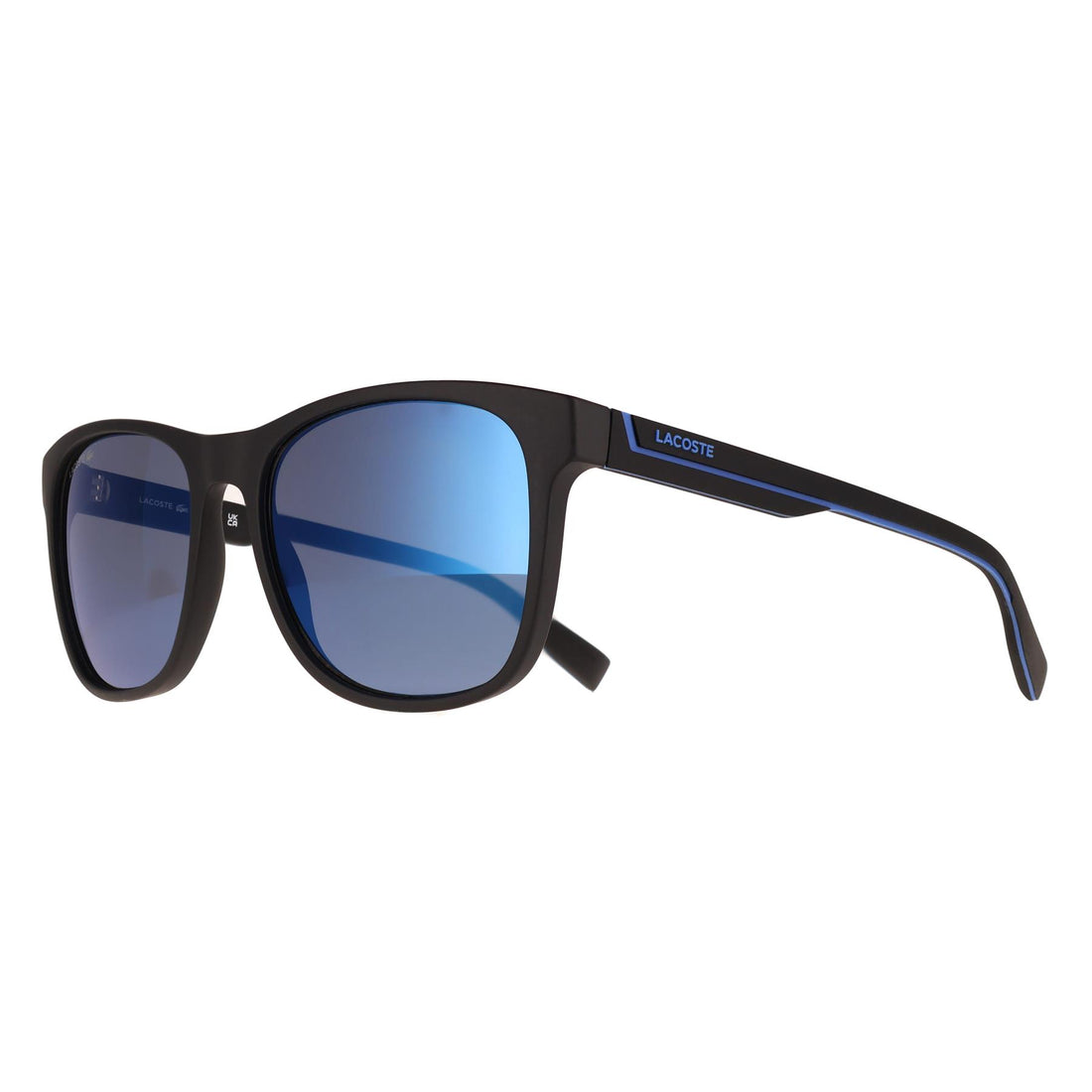 Lacoste Sunglasses L6031S 002 Matte Black Sild Grey Blue Mirror