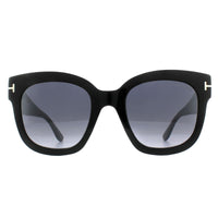 Tom Ford Beatrix FT0613 Sunglasses Shiny Black Smoke Grey Mirror
