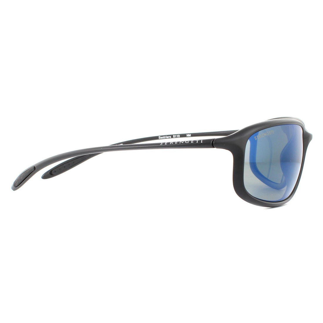 Serengeti Sunglasses Sestriere 8110 Matte Black PhD 2.0 Polarized 555nm Blue