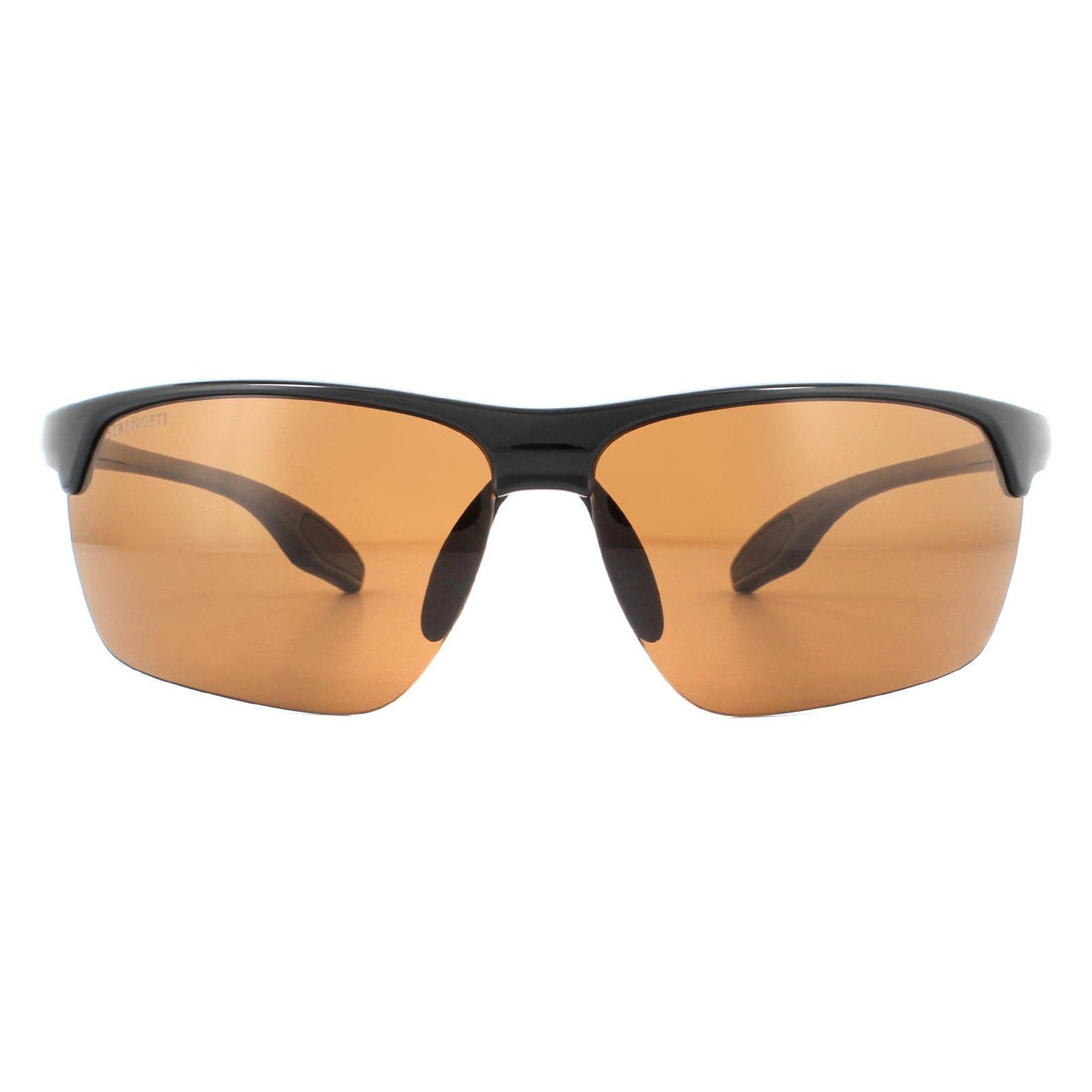 Serengeti Linosa Sunglasses Shiny Black / PhD 2.0 Polarized Drivers Brown