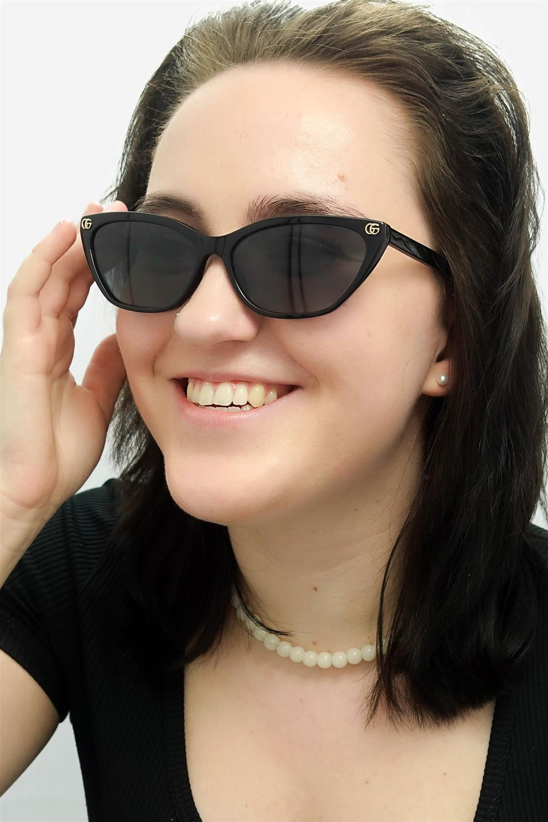 Gucci Sunglasses GG1815S 005 Shiny Black Grey Gradient Polarized