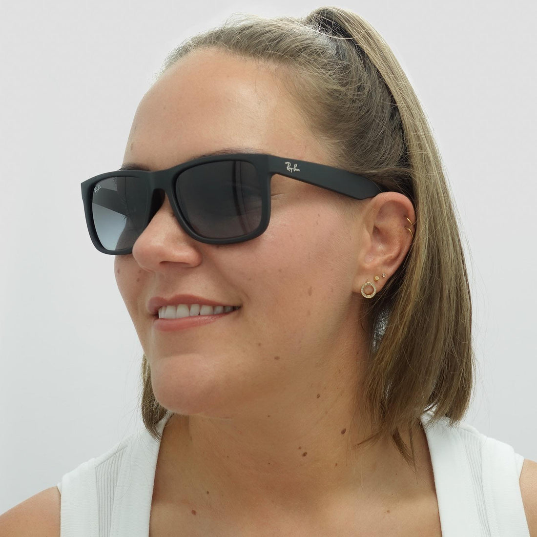 Ray-Ban Sunglasses Justin 4165 Rubber Black Grey Gradient 601/8G