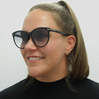 Tom Ford Sunglasses Maxim FT0787 01B Shiny Black Smoke Grey Gradient