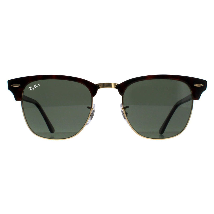 Ray-Ban Sunglasses Clubmaster 3016 990/58 Red Havana Green Polarized Small 49mm