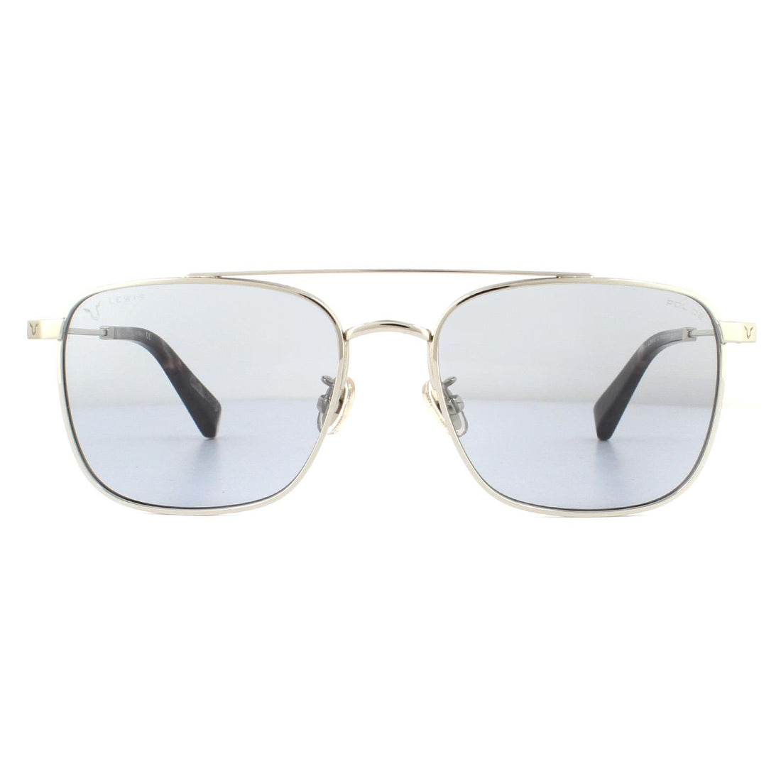 Police Sunglasses Lewis 12 SPLB28 579F Shiny Palladium Smoke Photochromic