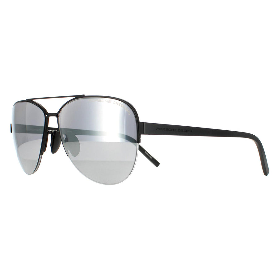 Porsche Design Sunglasses P8676 A Black Mercury Silver Mirror