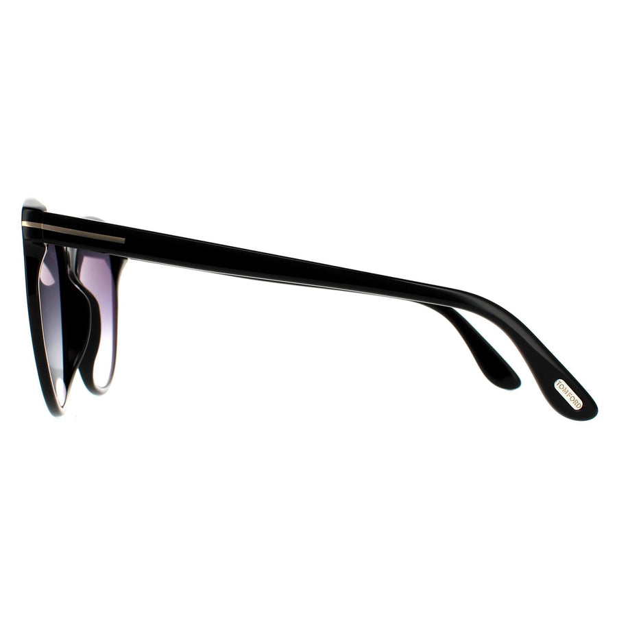 Tom Ford Sunglasses Maxim FT0787 01B Shiny Black Smoke Grey Gradient