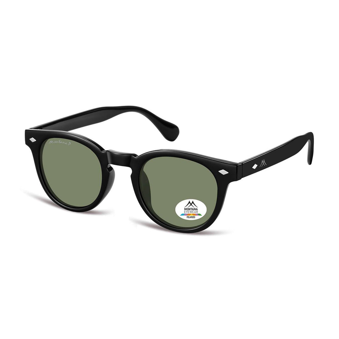 Montana Sunglasses MP191 A Shiny Black G-15 Green Polarized