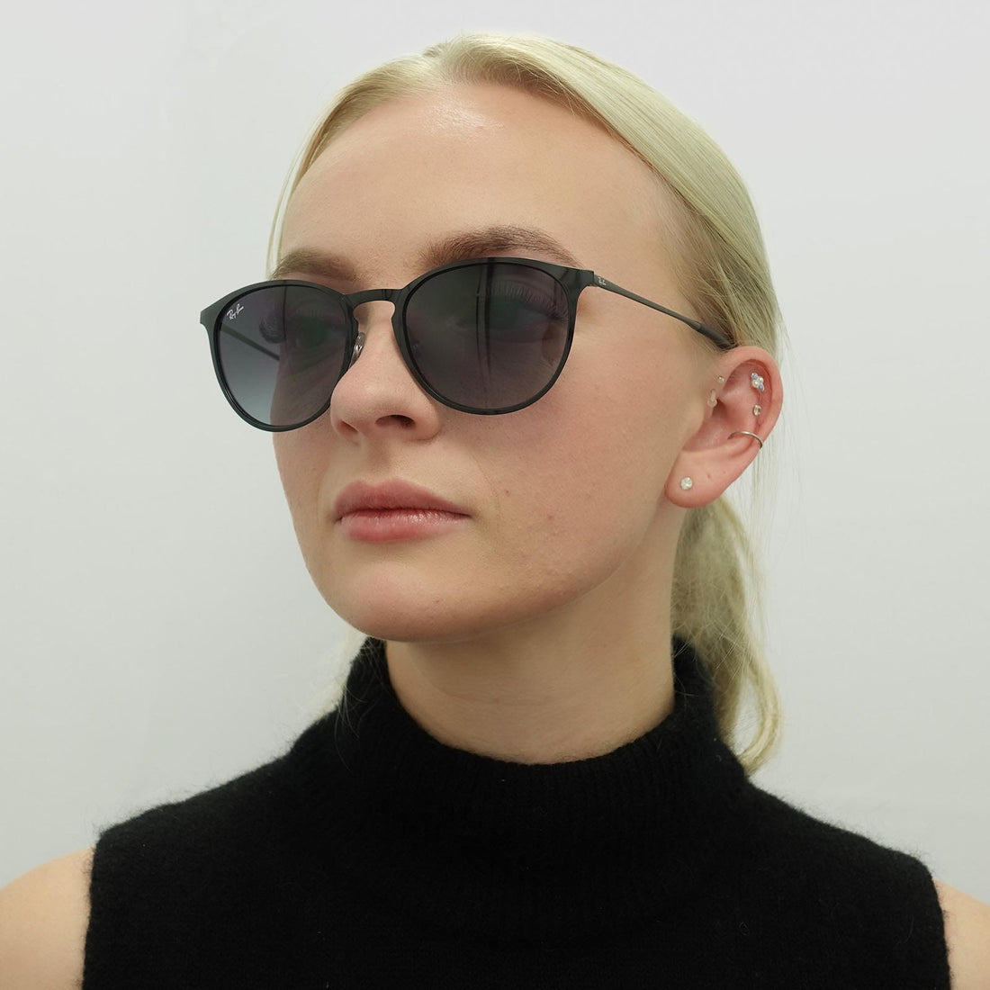 Ray-Ban Sunglasses Erika Metal 3539 002/8G Black Grey Gradient