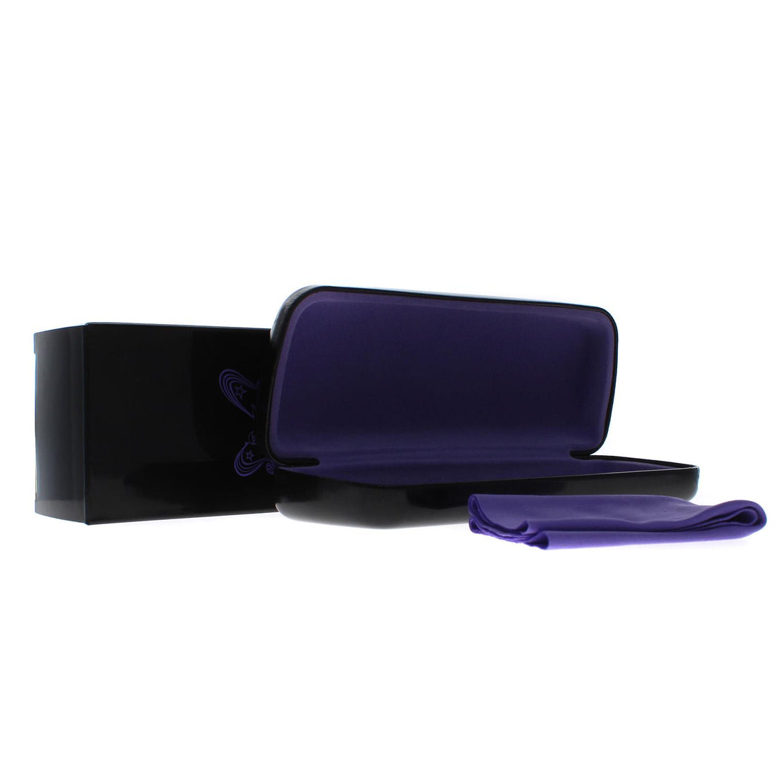 Anna Sui Glasses Hard Case in black with Cleaning Cloth