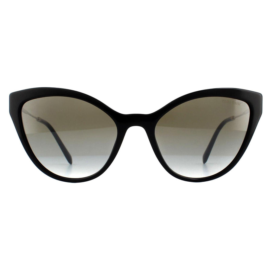 Miu Miu MU03US Sunglasses Black / Gradient Grey Mirror Silver