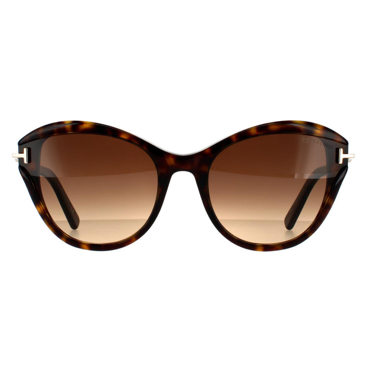 Tom Ford Sunglasses Leigh FT0850 52F Dark Havana Brown Gradient