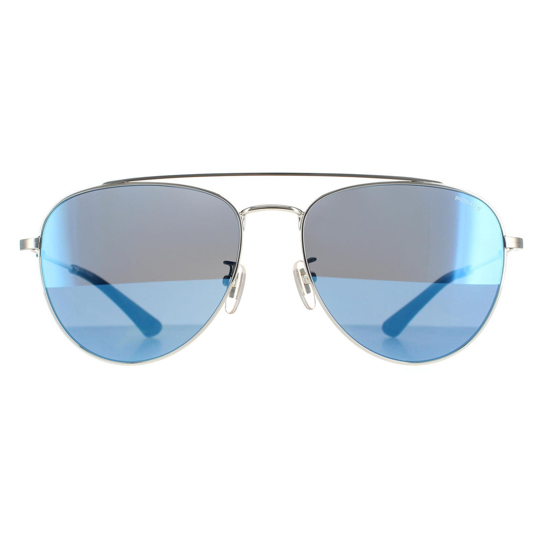 Police SPL995 Origins Lite 1 Sunglasses Silver / Blue Mirror 58