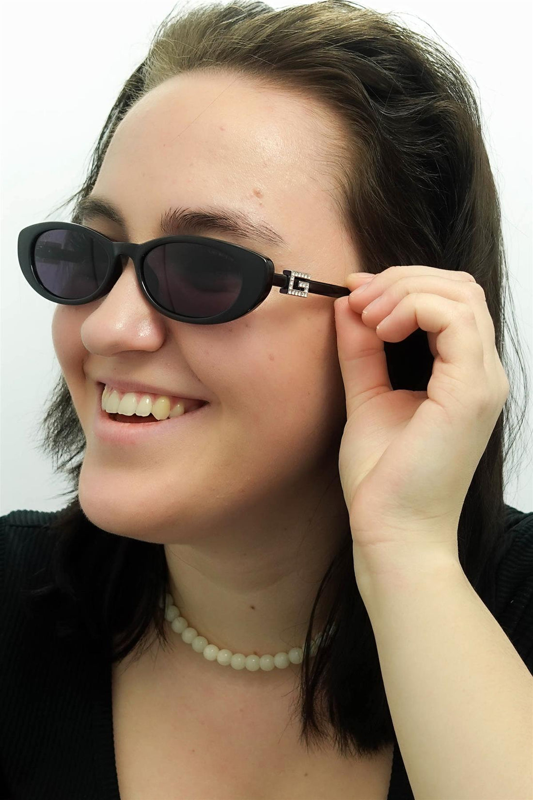 Gucci Sunglasses GG1680S 002 Black with Silver Crystal Stud Detail Grey