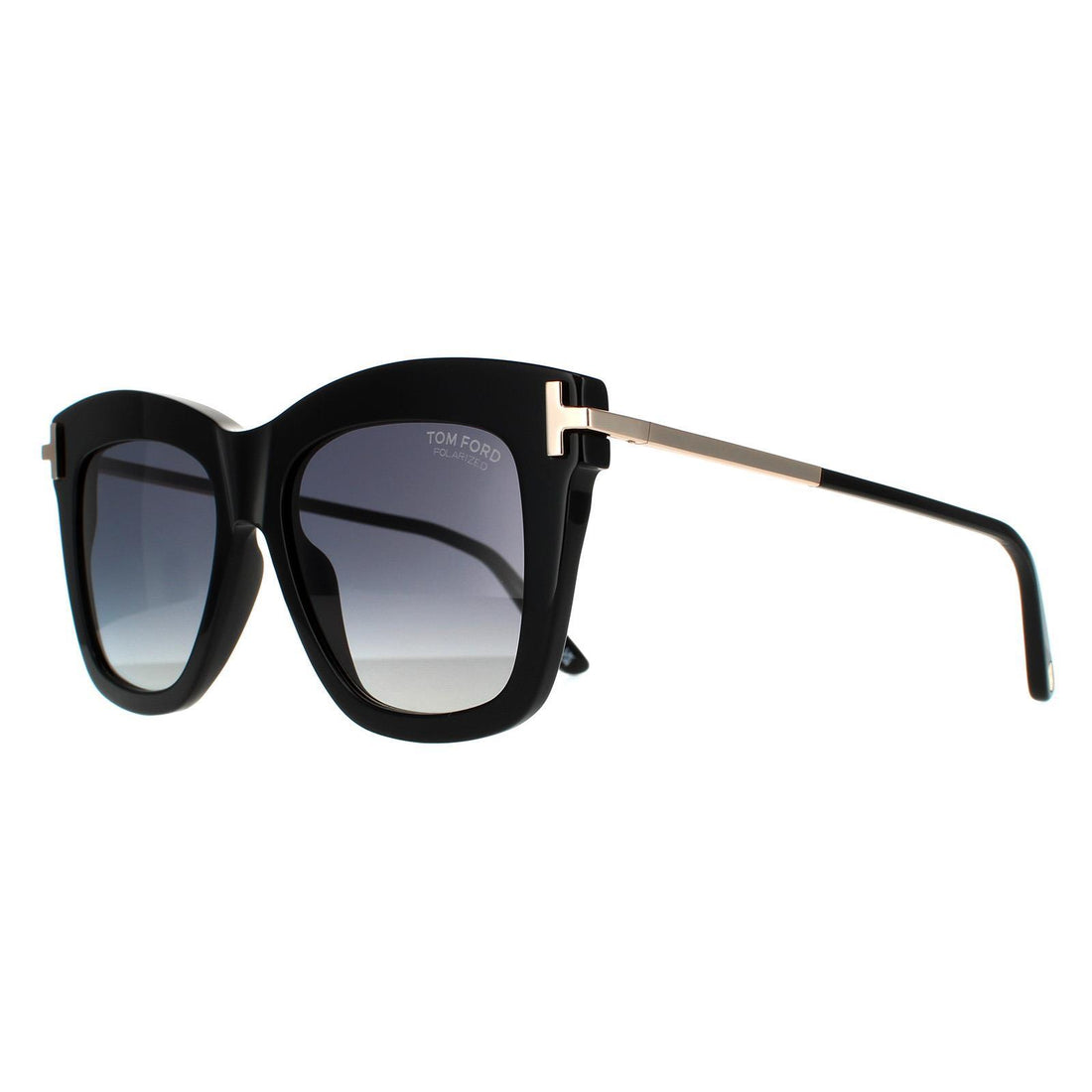 Tom Ford Sunglasses Dasha FT0822 01D Shiny Black Smoke Gradient Polarized