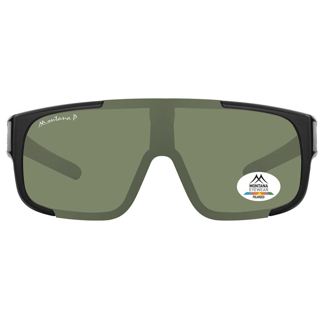 Montana Fit Over Glasses Sunglasses FO9 A Matte Black G-15 Green Polarized