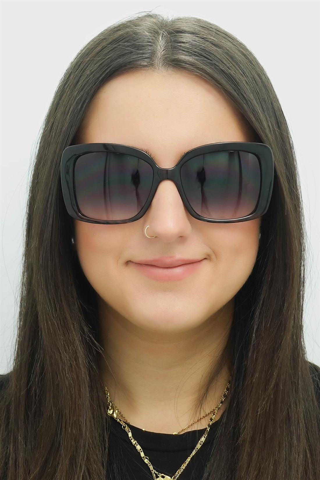 Karen Millen Sunglasses KM5056 103 Dark Havana Grey