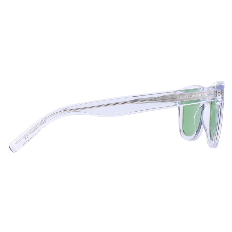 Saint Laurent Sunglasses CLASSIS SL 51 064 Shiny Transparent Crystal Solid Flag Green