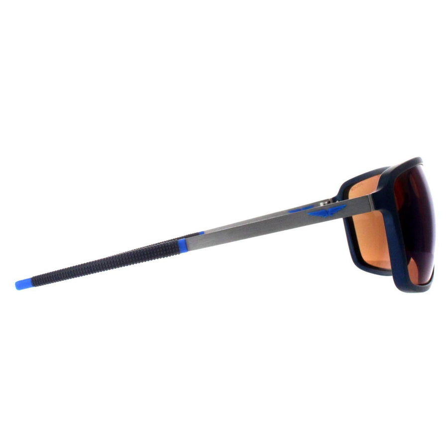 Police Sunglasses SPLL15 Solstice 4 V78B Semi Matte Ruthenium Blue Brown Mirror Blue
