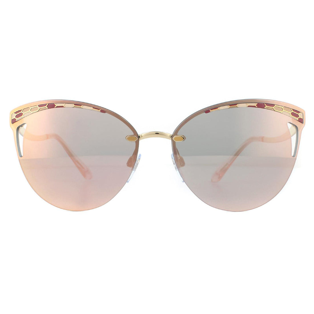 Bvlgari BV6110 Sunglasses Pink Gold / Rose Gold Mirror