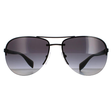 Prada Sport Sunglasses PS56MS DG05W1 Black Rubber Grey Gradient Polarized